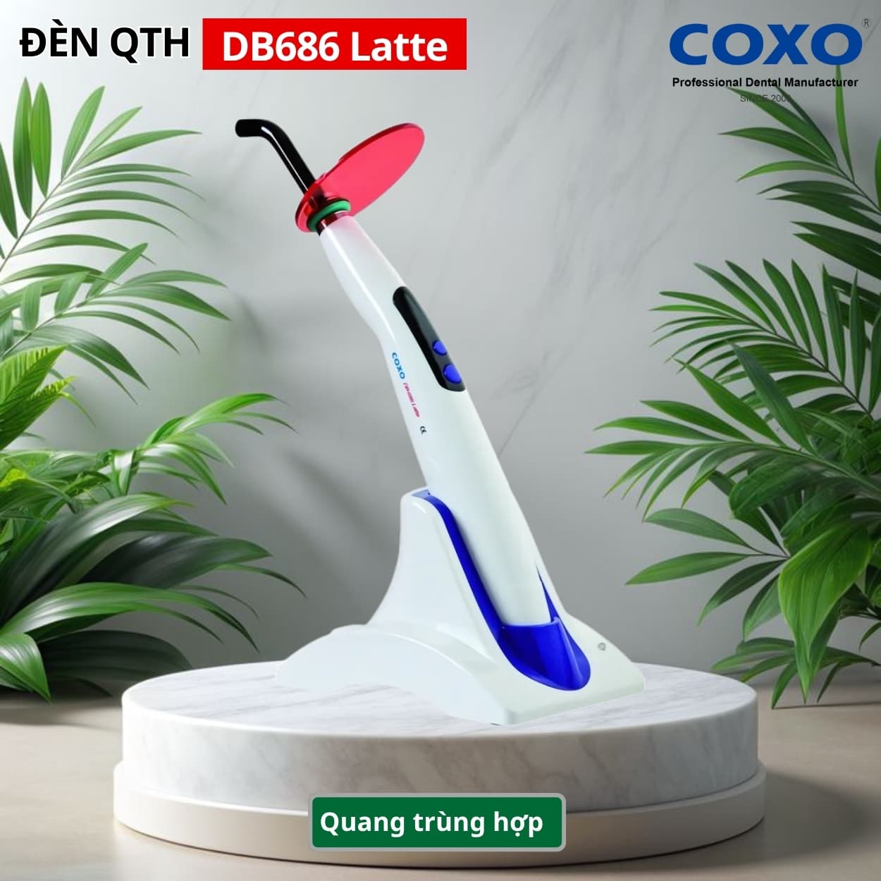 COXO DB686 LATTE — Đèn LED Trám Quang Không Dây Màn Hình Số